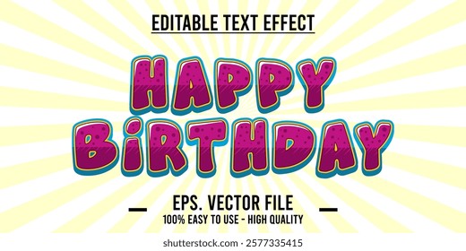 Happy birthday celebration concept. Happy birthday greetings with unique and modern design elements, decorative invitation card vector, eps file.