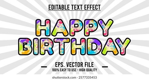 Happy birthday celebration concept. Happy birthday greetings with unique and modern design elements, decorative invitation card vector, eps file.