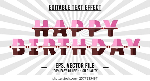 Happy birthday celebration concept. Happy birthday greetings with unique and modern design elements, decorative invitation card vector, eps file.