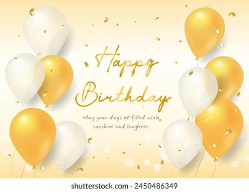 Happy Birthday celebration Elegant golden balloon card banner template