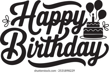 Happy Birthday Celebration Graphic Typography