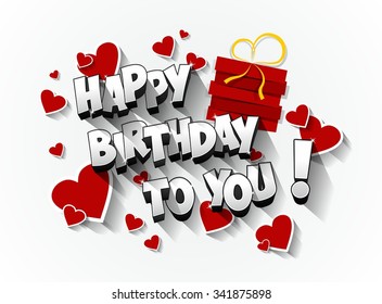 Happy Birthday celebration greeting card vector Illustration