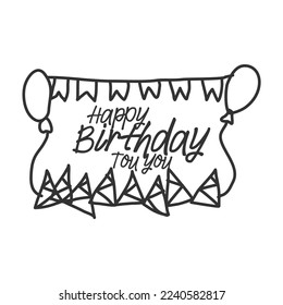 Happy birthday celebration greeting vector background design Vector illustration