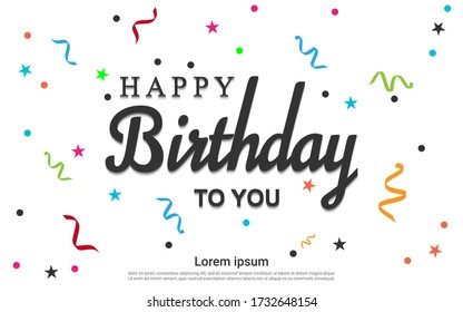 Happy birthday celebration with ribbon. vector eps10