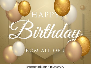Happy Birthday celebration typography design for greeting card