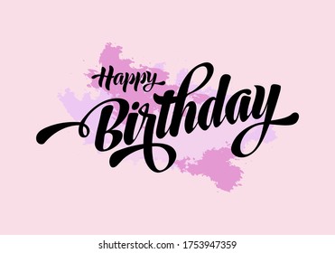Happy Birthday celebration typography design for greeting card, poster or banner. Vector illustration.