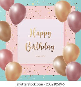 Happy birthday celebration typography design for greeting card, poster or banner