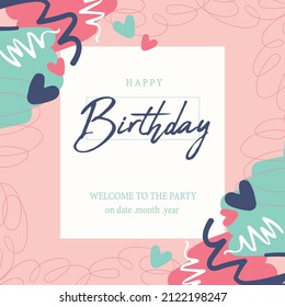 Happy Birthday celebration typography design for greeting card, poster or banner .Vector illustration