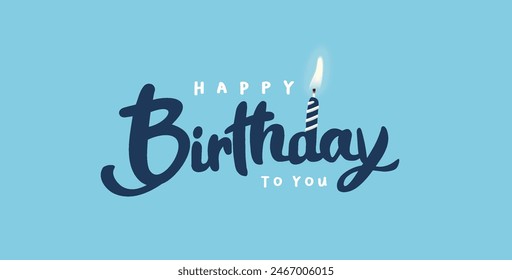 Happy Birthday celebration typography design with 3d birthday cake for greeting card, poster or banner. Vector illustration