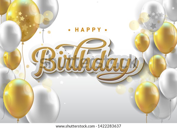 Happy Birthday Celebration Typography Design Greeting Stock Vector ...