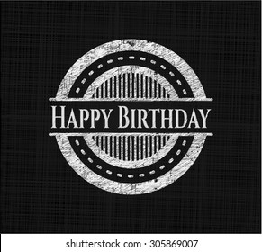 Happy Birthday chalk emblem