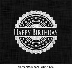 Happy Birthday chalkboard emblem