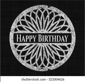 Happy Birthday chalkboard emblem