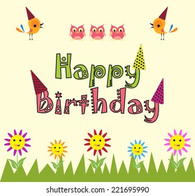 Happy Birthday Children Art Background