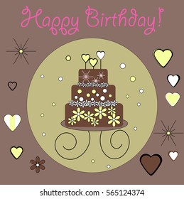 Happy Birthday Chocolate cake Vector