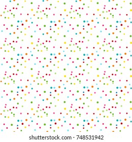 A Happy Birthday, Christmas or New Year Party decor. Vector carnaval seamless colorful pattern for kids birthday party. Kids festive background with confetti