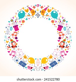 Happy Birthday Circle Frame Border Design