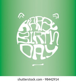 Happy Birthday in circle shape