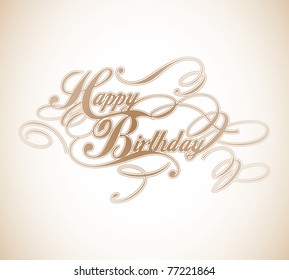 Happy Birthday Classic Calligraphy Design