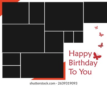 Happy birthday collage photo frame