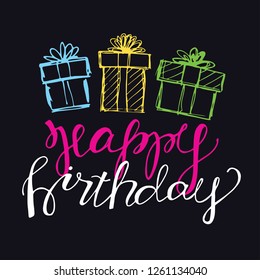 Happy birthday color template banner card