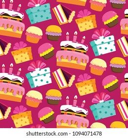 Happy birthday color vector pattern