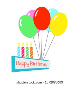 Happy birthday colorful background vector illustration.