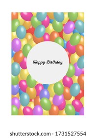 Happy Birthday. Colorful balloons. Vector illustration.