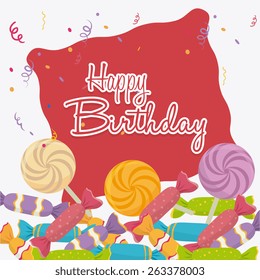 Happy birthday colorful card design, vector illustration.