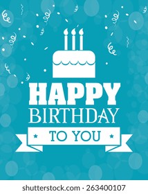 Happy birthday colorful card design, vector illustration.