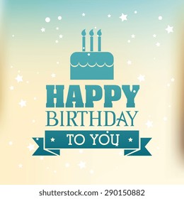 Happy Birthday Colorful Card Design, Vector Illustration.