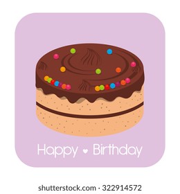 Happy birthday colorful card design, vector illustration.