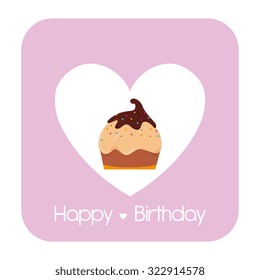 Happy birthday colorful card design, vector illustration.