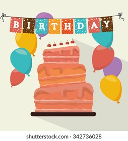 Happy birthday colorful card design, vector illustration graphic Happy birthday colorful card design, vector illustration graphic
