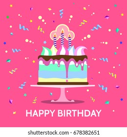 Happy birthday colorful card design, vector illustration, eps10. Celebration vector illustration design.

