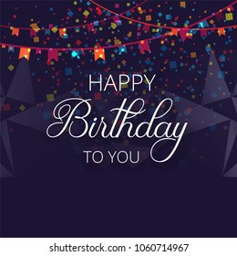 Happy Birthday colorful birthday card, party invitation background