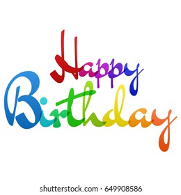 Happy Birthday colorful Rainbow vector.