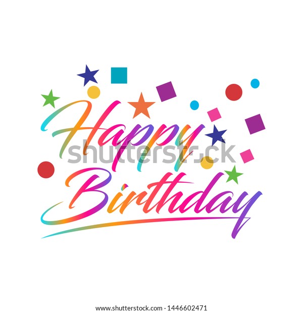 Happy Birthday Colorful Text Design Vector Stock Vector (Royalty Free ...