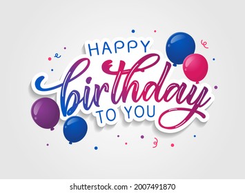 Happy birthday colorful text vector
