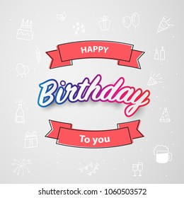 Happy birthday colorful, vector illustration. Celebration background.