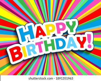 HAPPY BIRTHDAY! colorful vector typography card