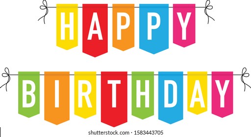 Happy Birthday Colourful Bunting Background Stock Vector (Royalty Free ...