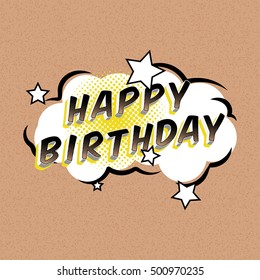 Happy birthday comic bubbles greeting cards