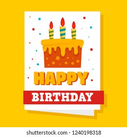 Happy Birthday Concept Background Flat Illustration Stock Vector ...