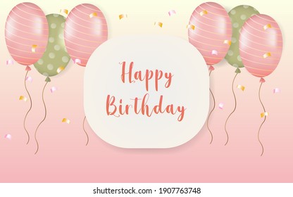 Happy Birthday concept with balloons. Vector design for banners, greeting cards and posters. Template for birthday celebration.