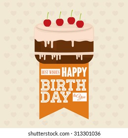 Happy Birthday concept cake design, vector illustration 10 eps graphic