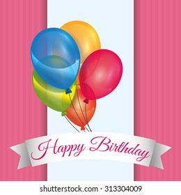 Happy Birthday concept, decoration balloons design, vector illustration 10 eps graphic