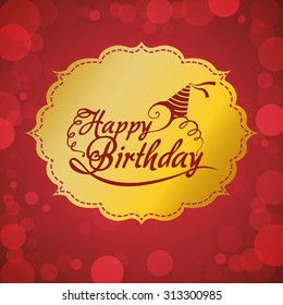 Happy Birthday concept party hat design, vector illustration 10 eps graphic