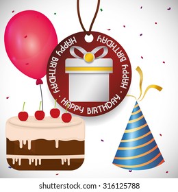 Happy Birthday concept with party icons design, vector illustration 10 eps graphic.