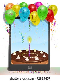 Happy birthday congratulation card. Vector Illustration